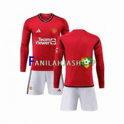 Manchester United Pelipaidat Kotipelipaita 2023-2024 Pitkähihainen ,Lapset