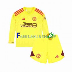 Manchester United Pelipaidat Maalivahdin Kotipelipaita 2023-2024 Pitkähihainen ,Lapset
