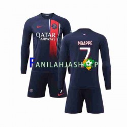 Paris Saint-Germain Pelipaidat Mbappé Kylian 7 Kotipelipaita 2023-2024 Pitkähihainen ,Lapset