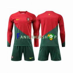 Portugali Pelipaidat Kotipelipaita World Cup 2022 Pitkähihainen ,Lapset