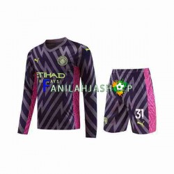 Manchester City Pelipaidat Ederson Moraes 31 Maalivahdin Vieraspelipaita 2023-2024 Pitkähihainen ,Lapset