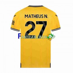 Wolverhampton Wanderers Pelipaidat Matheus Nunes 27 Kotipelipaita 2023-2024 Lyhythihainen ,Miehet