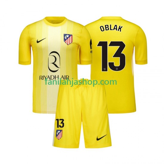 Atlético Madrid Pelipaidat Jan Oblak 13 Maalivahdin Kotipelipaita 2025-2026 Lyhythihainen ,Lapset