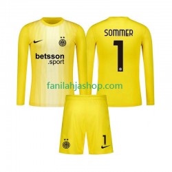 Inter Milan Pelipaidat Yann Sommer 1 Maalivahdin Vieraspelipaita 2025-2026 Pitkähihainen ,Lapset
