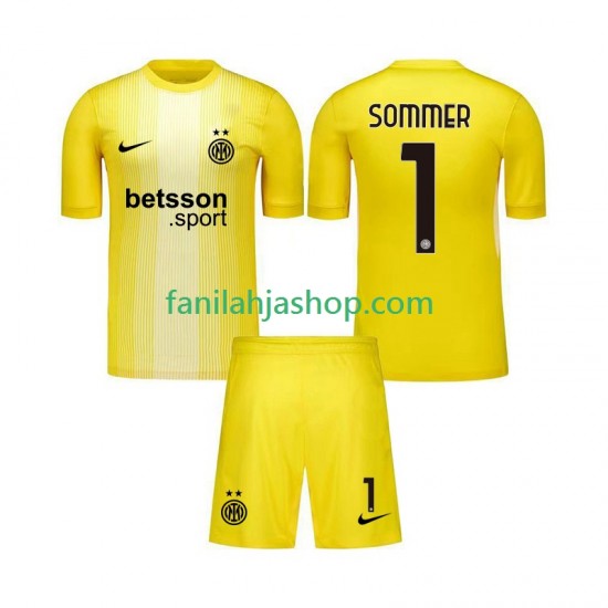 Inter Milan Pelipaidat Yann Sommer 1 Maalivahdin Vieraspelipaita 2025-2026 Lyhythihainen ,Lapset
