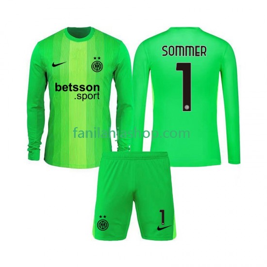 Inter Milan Pelipaidat Yann Sommer 1 Maalivahdin Kolmaspelipaita 2025-2026 Pitkähihainen ,Lapset