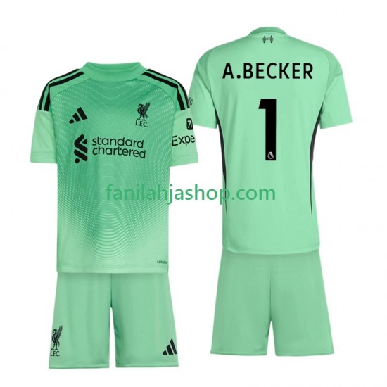 Liverpool Pelipaidat Alisson Becker 1 Maalivahdin Kotipelipaita 2025-2026 Lyhythihainen ,Lapset