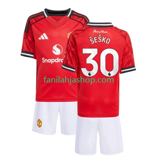 Manchester United Pelipaidat Benjamin Sesko 30 Kotipelipaita 2025-2026 Lyhythihainen ,Lapset