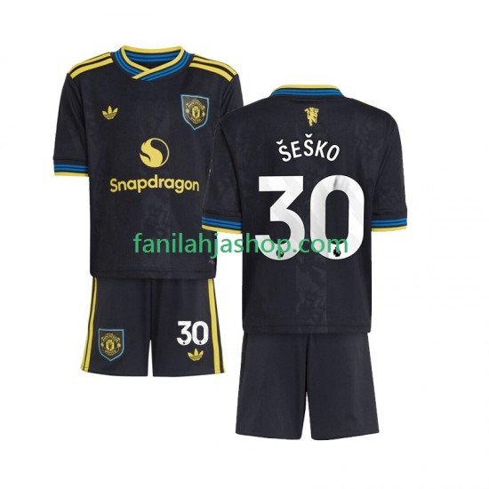 Manchester United Pelipaidat Benjamin Sesko 30 Kolmaspelipaita 2025-2026 Lyhythihainen ,Lapset