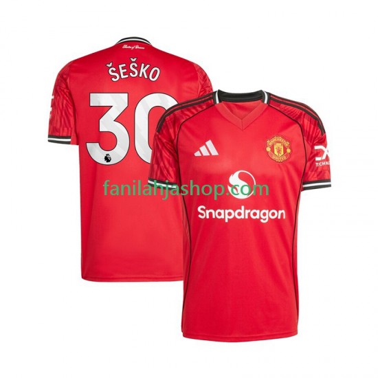 Manchester United Pelipaidat Benjamin Sesko 30 Kotipelipaita 2025-2026 Lyhythihainen ,Miehet