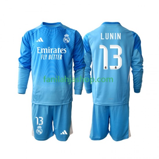 Real Madrid Pelipaidat Andriy Lunin 13 Maalivahdin Kotipelipaita 2025-2026 Pitkähihainen ,Lapset