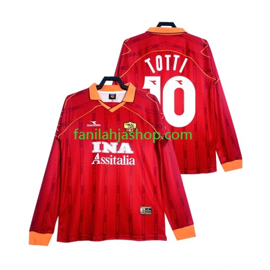 AS Roma Pelipaidat Totti 10 2000 Retro Kotipelipaita 1999 Pitkähihainen ,Miehet