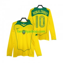 Brasilia Pelipaidat RONALDINHO 10 Retro Kotipelipaita 2004 Pitkähihainen ,Miehet