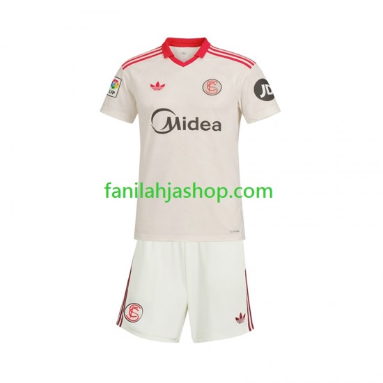 Sevilla FC Pelipaidat Retro Kotipelipaita 2025-2026 Lyhythihainen ,Lapset