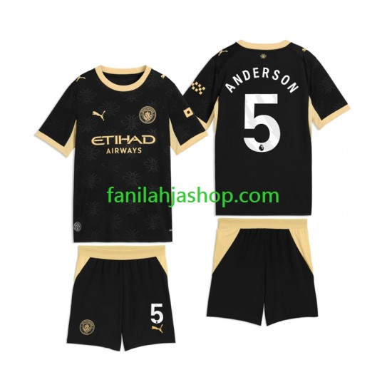Manchester City Pelipaidat Elliot Anderson 5 Vieraspelipaita 2026-2027 Lyhythihainen ,Lapset