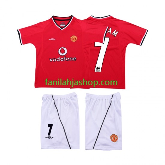 Manchester United Pelipaidat BECKHAM 7 2000 Retro Kotipelipaita 2002 Lyhythihainen ,Lapset