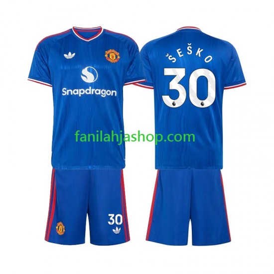 Manchester United Pelipaidat Benjamin Sesko 30 Vieraspelipaita 2026-2027 Lyhythihainen ,Lapset