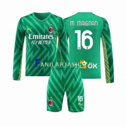 AC Milan Pelipaidat Mike Maignan 16 Maalivahdin Kotipelipaita 2023-2024 Pitkähihainen ,Lapset