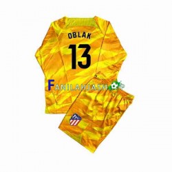 Atlético Madrid Pelipaidat Oranssi Jan Oblak 13 Maalivahdin 2023-2024 Pitkähihainen ,Lapset