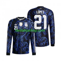 Argentiina Pelipaidat Jose Manuel Lopez 21 World Cup Vieraspelipaita 2026 Pitkähihainen ,Miehet