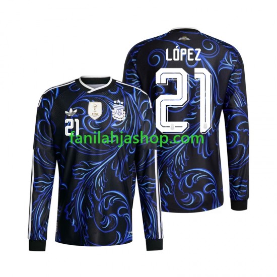 Argentiina Pelipaidat Jose Manuel Lopez 21 World Cup Vieraspelipaita 2026 Pitkähihainen ,Miehet