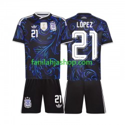 Argentiina Pelipaidat Jose Manuel Lopez 21 World Cup Vieraspelipaita 2026 Lyhythihainen ,Lapset