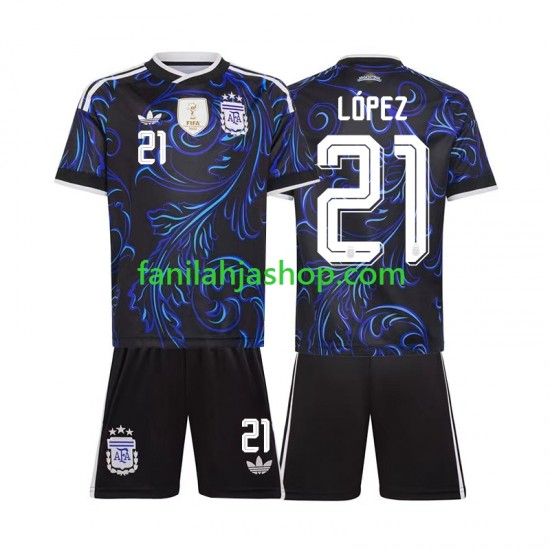 Argentiina Pelipaidat Jose Manuel Lopez 21 World Cup Vieraspelipaita 2026 Lyhythihainen ,Lapset