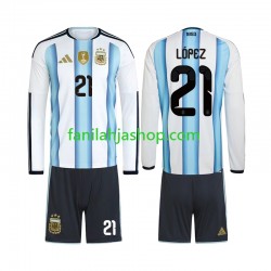 Argentiina Pelipaidat Jose Manuel Lopez 21 World Cup Kotipelipaita 2026 Pitkähihainen ,Lapset