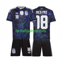 Argentiina Pelipaidat Nico Paz 18 World Cup Vieraspelipaita 2026 Lyhythihainen ,Lapset