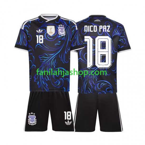 Argentiina Pelipaidat Nico Paz 18 World Cup Vieraspelipaita 2026 Lyhythihainen ,Lapset
