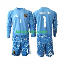 Belgia Pelipaidat Thibaut Courtois 1 World Cup Maalivahdin Kotipelipaita 2026 Pitkähihainen ,Lapset