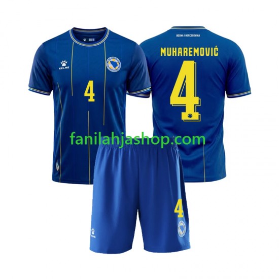 Bosnia ja Hertsegovina Pelipaidat Tarik Muharemovic 4 World Cup Kotipelipaita 2026 Lyhythihainen ,Lapset