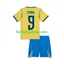 Brasilia Pelipaidat Matheus Cunha 9 Chidlren World Cup Vieraspelipaita 2026 Lyhythihainen