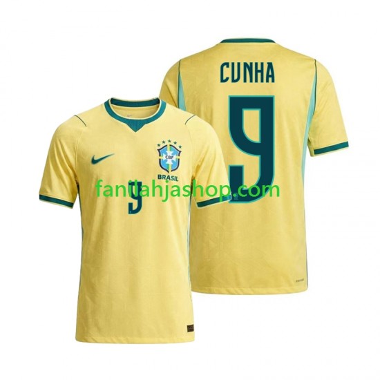Brasilia Pelipaidat Matheus Cunha 9 World Cup Kotipelipaita 2026 Lyhythihainen ,Miehet