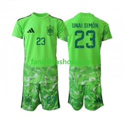 Espanja Pelipaidat Unai Simon 23 6th Green color World Cup Maalivahdin 2026 Lyhythihainen ,Lapset