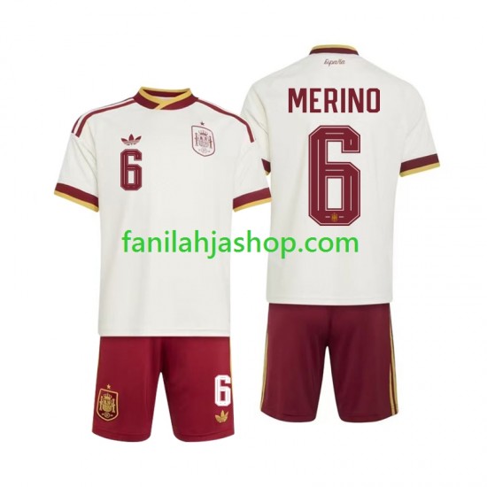 Espanja Pelipaidat Mikel Merino 6 World Cup Vieraspelipaita 2026 Lyhythihainen ,Lapset