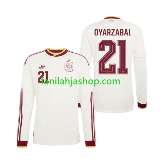 Espanja Pelipaidat Mikel Oyarzabal 21 World Cup Vieraspelipaita 2026 Pitkähihainen ,Miehet
