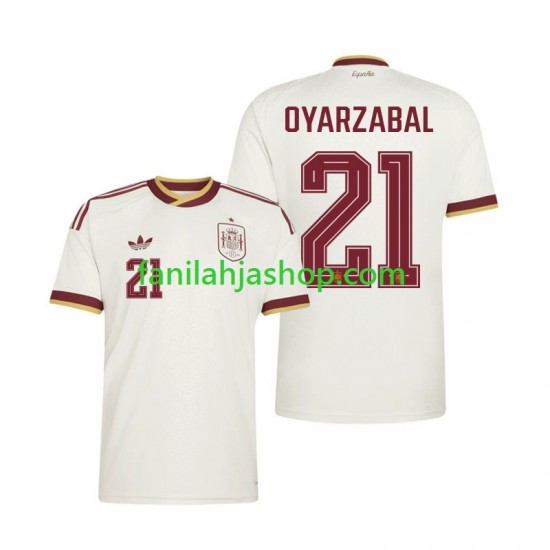 Espanja Pelipaidat Mikel Oyarzabal 21 World Cup Vieraspelipaita 2026 Lyhythihainen ,Miehet