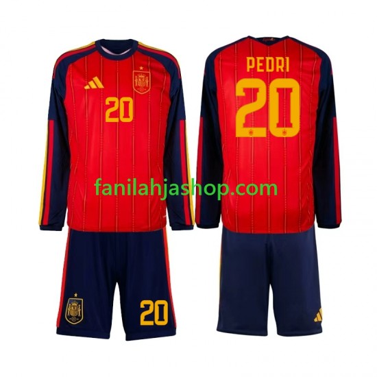 Espanja Pelipaidat Pedri 20 World Cup Kotipelipaita 2026 Pitkähihainen ,Lapset
