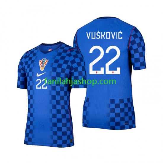 Kroatia Pelipaidat Luka Vuskovic 22 World Cup Vieraspelipaita 2026 Lyhythihainen ,Miehet