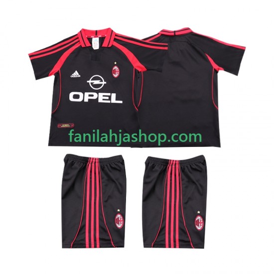 AC Milan Pelipaidat 2000 2001 Retro Kolmaspelipaita Lyhythihainen ,Lapset