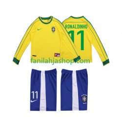 Brasilia Pelipaidat RONALDINHO 11 Retro Kotipelipaita 1998 Pitkähihainen ,Lapset