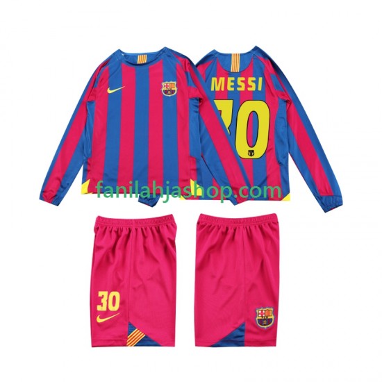 FC Barcelona Pelipaidat Lionel Messi 10 2005 Retro Kotipelipaita 2006 Pitkähihainen ,Lapset