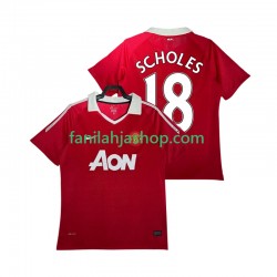 Manchester United Pelipaidat SCHOLES 18 Retro Kotipelipaita 2011 2010 Lyhythihainen ,Miehet