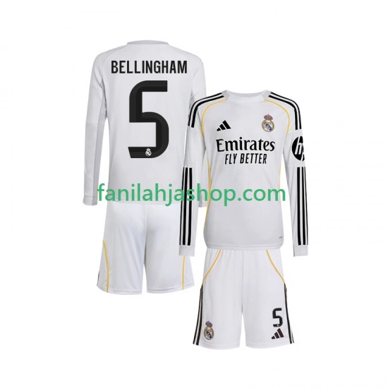 Real Madrid Pelipaidat Jude Bellingham 5 Kotipelipaita 2025-2026 Pitkähihainen ,Lapset