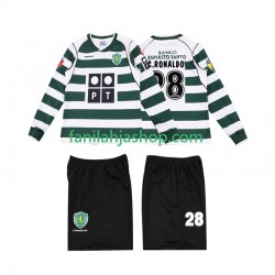 Sporting CP Pelipaidat Cristiano Ronaldo 28 2001 2003 Retro Kotipelipaita Pitkähihainen ,Lapset