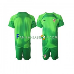 Kroatia Pelipaidat Maalivahdin Vieraspelipaita World Cup 2022 Lyhythihainen ,Lapset