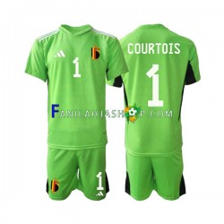 Belgia Pelipaidat Courtois 1 Maalivahdin Kotipelipaita 2021-2022 Lyhythihainen ,Lapset
