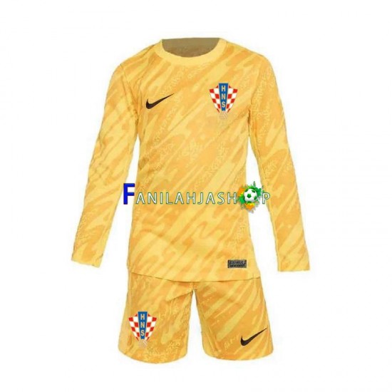 Kroatia Pelipaidat Euro Maalivahdin Kotipelipaita 2024 Pitkähihainen ,Lapset