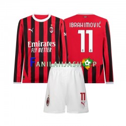 AC Milan Pelipaidat Ibrahimovic 11 Kotipelipaita 2024-2025 Pitkähihainen ,Lapset